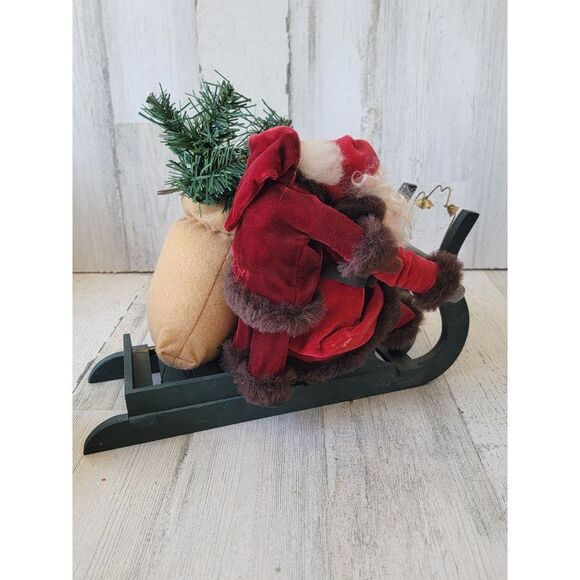Santa Claus joyride sled bell gift AS IS figured decor home sledding - Picture 11 of 12
